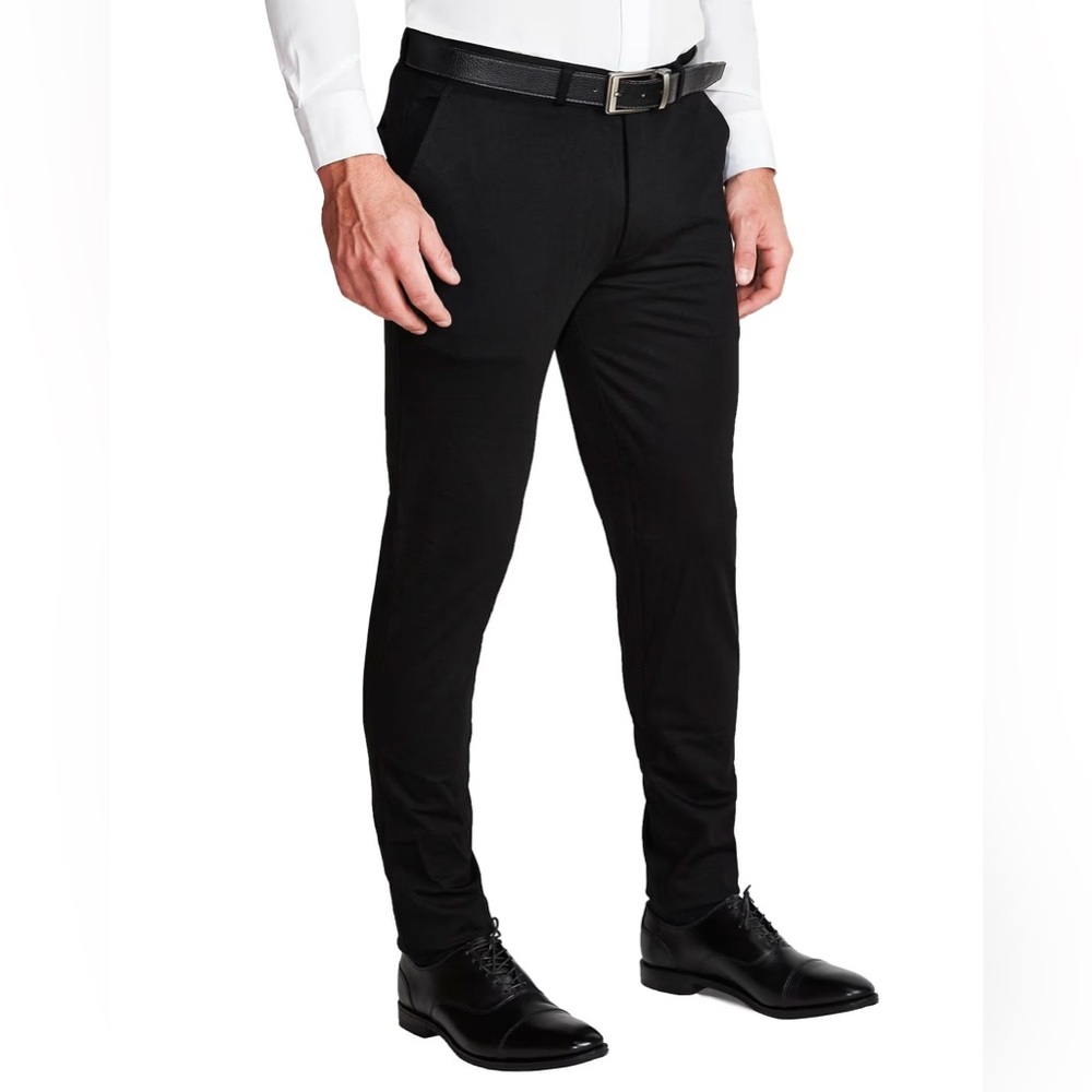 NWT Mens State & Liberty Athletic Fit Stretch Suit Pants, Black, 32 waist